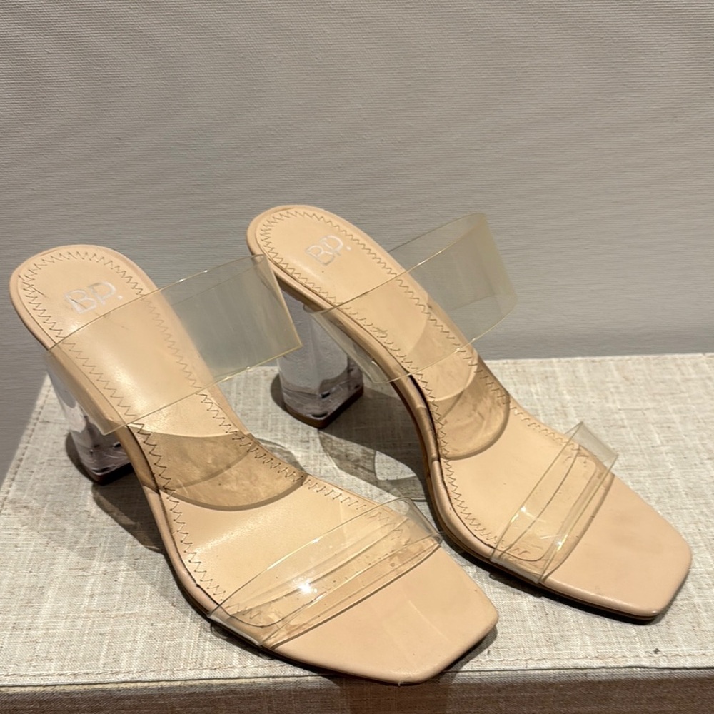 Elegant Beige Transparent Heels